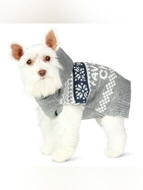 Vibrant Life NWT Gray "Favorite Child" Holiday Hooded Pet Sweater Cats & Dogs
